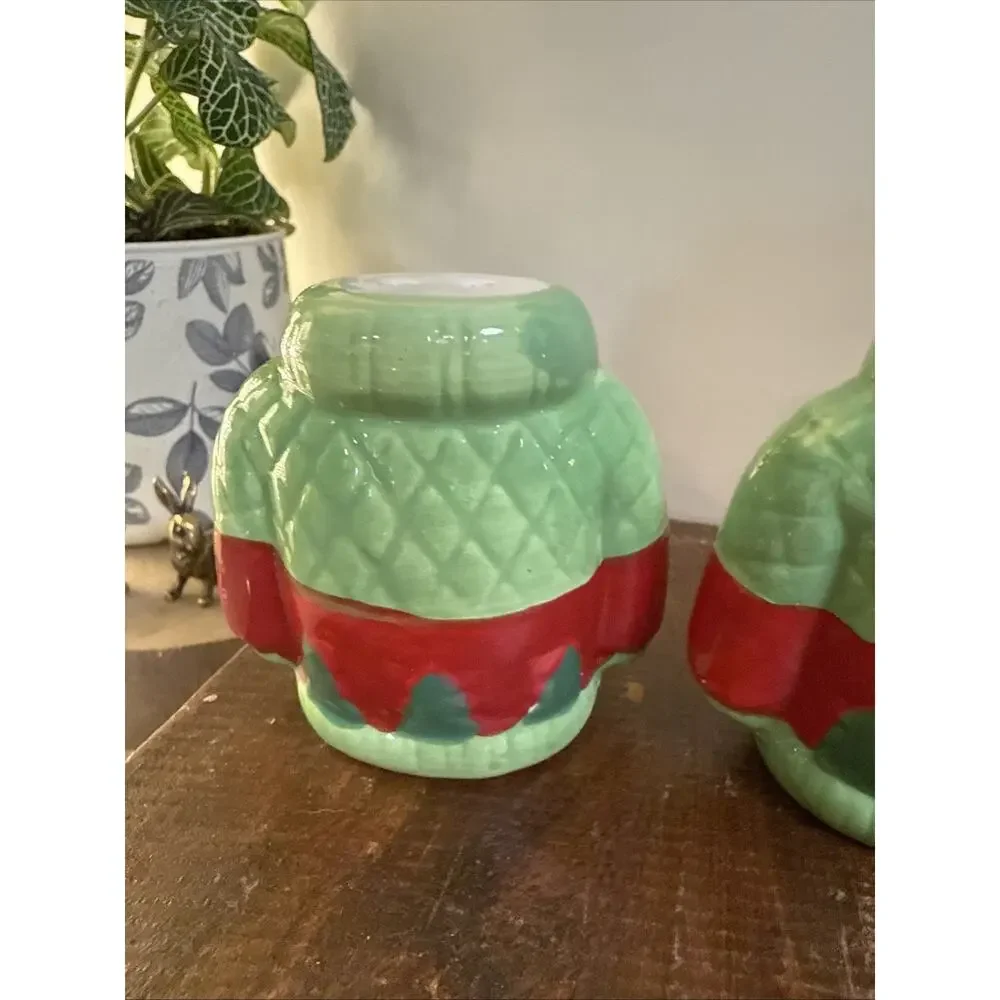 Christmas Holiday Salt and‎ Pepper Shaker Set - Snowman and Santa Ugly Christmas